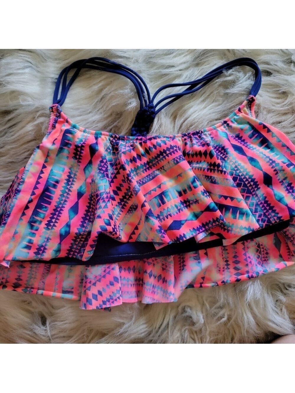 VS Pink Ruffle Swim Top - Picture 2 of 4
